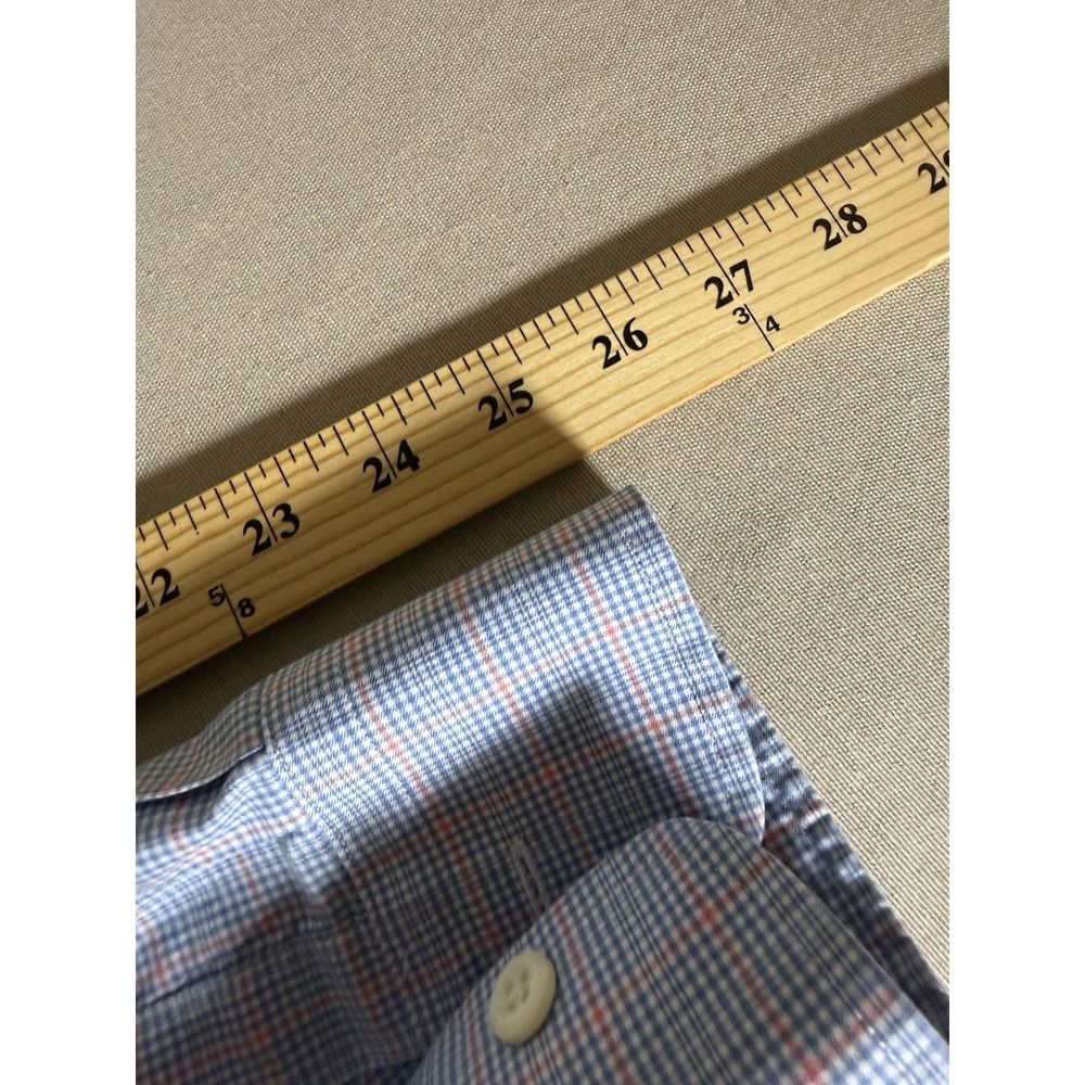 Peter Millar Shirt Adult Extra Large Blue Plaid Stretch Button Down Spandex Mens - Picture 9 of 9